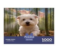 Puzzle West Highland White Terrier 1000 Pièces pour Adultes Et Enfants, Antistress, Développe La Concentration, Casse-tête Bambou Forêt, Décoration Intérieure, Cadeau Anniversaire 70x50cm/1000pcs