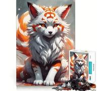 Puzzle Whait Sakura Kitsune 1000 pièces pour Adultes,Jeu de réflexion,découpe Laser pour Un Assemblage Parfait,activité enrichissante pour Les Jours de Pluie (50x75cm)