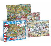 Puzzle - Where's Wally 3 in 1 - Multiple Puzzles Set - Detailed Illustrations - Includes Poster