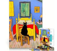Puzzle Whiskers in The Room 1000 pièces Jeu de mémoire Amusant Pièces nettes et sans bavures Jeu Portable et Pratique pour Les Voyages (38x26cm)