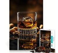 Puzzle Whiskey on The Rocks 1000 pièces Jeu d'adresse et de réflexion Assemblage Stable Pièces Qui ne bougent Pas Passe-Temps agréable pour Les Longs Week-Ends (50x75cm)
