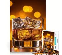 Puzzle Whiskey on The Rocks 1000 pièces Jeu de réflexion Stimulant Maintien Parfait Défi cérébral interactif pour la Maison (50x75cm)