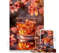 Puzzle Whiskey with Ice and Blossoms pour Adultes, 1000 pièces, Améliore la mémoire, détente et Loisirs, Découpe Laser, Cadeau de Noël Unique (38x26cm)
