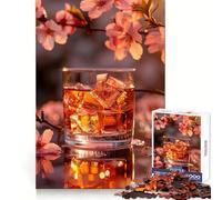 Puzzle Whiskey with Ice and Blossoms pour Adultes, 1000 pièces, Stimulation cérébrale, apaisement de l'esprit, Divertissement, découpe de qualité supérieure, Joli Cadeau (50x75cm)