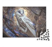 Puzzle White Barn Chouette pour Adultes,1000pcs (75x50cm),Jeu ÉduChatif,décoration De La Maison,avec Une étincelle dans Les Yeux