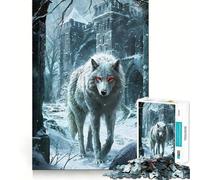 Puzzle White Dire Wolf Snow Watch pour Adultes,1000 pièces,Jeu de réflexion Stimulant,Structure à emboîtement précise,Facile à Apprendre,pour Le Plaisir de Toute la Famille (50x75cm)