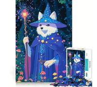 Puzzle White Dog Wizard 1000 pièces pour Adolescents Jeu Stimulant l'esprit Assemblage sûr et Solide Activité Amusante en Famille Le Soir (50x75cm)