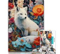 Puzzle White Fox 1000 pièces pour Adolescents, Anti-Stress, défi Difficile, renforce l'amour Entre Couples 50x75cm