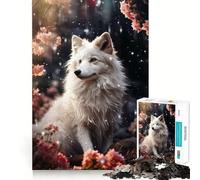 Puzzle White Fox 1000 pièces pour Adultes,Jeu de logique,découpe de précision,Bords Lisses, pour Les réunions de Famille (50x75cm)