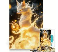 Puzzle White Fox Spirit 1000 pièces,Jeu de Concentration mentale,découpe de précision,Bords Lisses,activité captivante pour des soirées tranquilles (38x26cm)