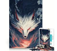 Puzzle White Fox Spirit 1000 pièces Jeu de Concentration mentale Découpe de précision Bords Lisses Jeu de Construction de Liens significatifs (38x26cm)
