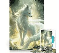 Puzzle White Fox Spirit 1000 pièces Jeu de Construction Focus Assemblage sûr et précis Jouet d'intérieur pour Les fêtes (38x52cm)