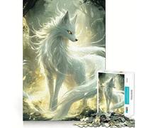 Puzzle White Fox Spirit pour Adolescents,1000 pièces,Jeu de mémoire Amusant,Surface Lisse sans bavures,Cadeau d'anniversaire,Casse-tête (50x75cm)