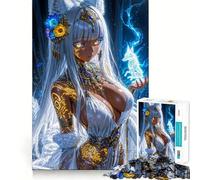 Puzzle White Fox Spirit pour Adultes,1000 pièces,Jeu Stimulant l'esprit,Format Uniforme,pièces précises,idéal pour Les Voyages (38x26cm)