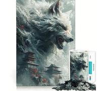 Puzzle White Fox Temples Chinois 1000 pièces Jeu Amusant et Facile à Assembler Pièces nettes et sans bavures Format Voyage Jeu de société Portable (50x75cm)