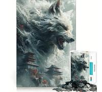 Puzzle White Fox Temples Chinois 1000 pièces pour Adolescents Jeu de mémoire Amusant,Propre et sans Couture Activité de Groupe relaxante en intérieur (38x26cm)