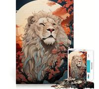 Puzzle White Lion 1000 pièces pour Adultes,Jeu de mémoire,Assemblage précis sans espaces,activité apaisante pour Une Pause mentale (38x52cm)