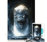 Puzzle White Lion Gateway 1000 pièces Jeu de réflexion Stimulant Fixation optimale Défi cérébral interactif pour la Maison (50x75cm)
