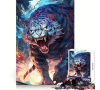Puzzle White Tiger Rage pour Adolescents, 1000 pièces, Concentration, détente, Loisirs, Assemblage Facile, (50x75cm)