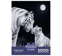 Puzzle White Tigre 1000 Pièces en Carton pour Adultes Enfants Jeu D'Intelligence Puzzle Bébé Tigre Blanc Cadeau Adulte Décoration Intérieure 38x26cm/1000pcs