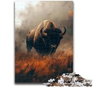 Puzzle Wild Buffalo 1000 pièces pour Adolescents, Anti-Stress, pour Passer Le Temps à la Maison, avec Affiche et fiche de Questions-réponses Assorties (38x26cm)