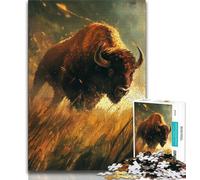 Puzzle Wild Buffalo 1000 pièces pour Adolescents, Cadeaux, Jouets de Jeu, Chaque pièce est Unique - Jeu Familial Stimulant et Amusant (38x26cm)