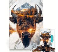 Puzzle Wild Spirit of The Prairie 1000 pièces Jeu de mémoire Découpe Laser de qualité supérieure Activité captivante pour des soirées tranquilles (50x75cm)