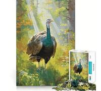 Puzzle Wild Turkey 1000 pièces Jeu de mémoire Amusant Surface Lisse sans bavures Défi divertissant pour Les Loisirs (38x26cm)