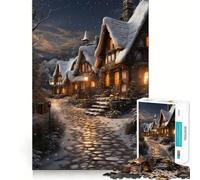 Puzzle Winter Cottage Magic 1000 pièces Stimule l'esprit Découpe Nette Composants Robustes Un Divertissement captivant pour des Moments de détente à la Maison (50x75cm)