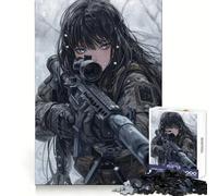 Puzzle Winter Sniper Vigilance pour Adultes, 1000 pièces, Exercice Mental, Divertissement Calme, Cadeau de Noël idéal (38x52cm)