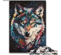 Puzzle Wolf Art 1000 pièces pour Adultes et Adolescents, Jeu Stimulant et Jeu Familial, Cadeau d'anniversaire, Cadeaux, décoration Murale 26x38cm