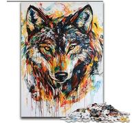 Puzzle Wolf Art 1000 pièces pour Adultes et Adolescents, Jeux éducatifs, décoration d'intérieur, Cadeau d'anniversaire, Art Mural 26x38cm