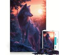Puzzle Wolf Elegant Sunset 1000 pièces Jeu de logique et de réflexion Découpe Experte Artisanat de qualité Exercice Mental Calme à Faire à la Maison (50x75cm)