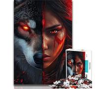 Puzzle Wolf Girl 1000 pièces pour Adolescents, Jeu Stimulant, idéal comme Cadeau pour Toute la Famille (38x26cm)