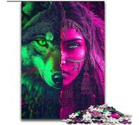 Puzzle Wolf Girl 1000 pièces pour Ados, Jeu Stimulant et éducatif en Famille pour Anniversaire et Noël (50x75cm)