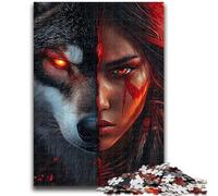 Puzzle Wolf Girl 1000 pièces pour Adultes et Adolescents, Jeu Stimulant, idéal comme Cadeau pour Toute la Famille (50x75cm)
