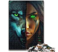 Puzzle Wolf Girl 1000 pièces pour Adultes et Adolescents, stimule Le Cerveau, Jouets addictifs pour cultiver la Patience, Superbe Cadeau (50x75cm)