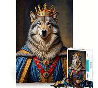 Puzzle Wolf King 1000 pièces pour Adultes entraînement cérébral Amusant,découpe de précision,Bords Lisses,activité captivante pour des soirées tranquilles (38x52cm)