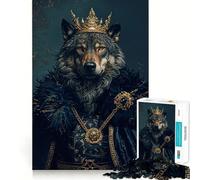 Puzzle Wolf King 1000 pièces pour Adultes entraînement cérébral ludique,pièces Robustes et aux découpes nettes,activité apaisante pour Une Pause mentale (50x75cm)