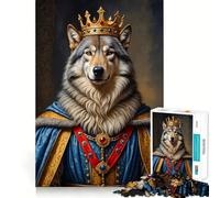 Puzzle Wolf King 1000 pièces pour Adultes,Jeu Stimulant l'esprit,Surface Lisse sans bavures,Passe-Temps Fascinant pour Les Moments de détente (38x26cm)