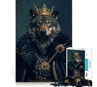 Puzzle Wolf King 1000 pièces Stimule la Concentration Jeu de réflexion Amusant Technologie de découpe Laser avancée Idéal pour Les Voyages (38x26cm)