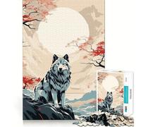 Puzzle Wolf Retro Japan Vibes 1000 pièces Stimulation mentale Pièces nettes et sans bavures Activité captivante pour des soirées tranquilles (50x75cm)
