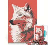 Puzzle Wolf Retro Minimal 1000 pièces pour Adultes,Jeu de Concentration mentale,activité de découpage de Haute précision,activité de Partage et de complicité avec Les Proches (38x26cm)