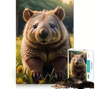 Puzzle Wombat Animaux Australiens 1000 Pièces Jeu de Croisement Amusant et Cognitif Pièces Imbriquées Parfaitement Parfaites Cadeau d'anniversaire Casse-tête (50x75cm)