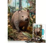Puzzle Wombat dans la forêt 1000 pièces Jeu de réflexion Amusant Conception sans Espace Emboîtement Parfait pour Les réunions de Famille (38x26cm)