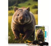 Puzzle Wombat Smile Animals 1000 pièces Exercice Mental Amusant Pièces précises et sans Couture Un Moyen captivant de Passer Le Temps (50x75cm)