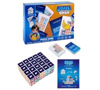 Puzzle Word Game, logique spatiale, jeu de réflexion spatiale, jeu de cartes de réflexion graphiques matching, puzzle familial, pour enfants et adultes, bleu