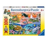 Puzzle Xxl 100 Pieces Les Animaux Marins / Ocean - Dauphin - Orque - Tortue - Ravensburger Enfant