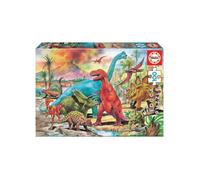 Puzzle XXL 100 Pieces Monde Des Dinosaures : T-Rex Brachiosaure Triceratops - Enfant Collection Dino Educa - Animaux Préhistoire