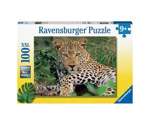 Puzzle XXL 100 pièces - Vivez l'aventure avec le léopard violet